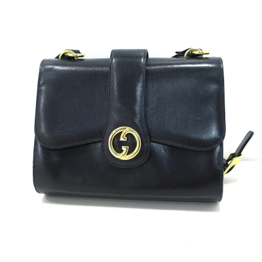 Gucci Interlocking G Shoulder Bag Dark Navy Blue
